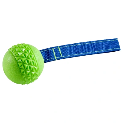 Afbeelding van Vadigran Tpr Bal Met Touw Green Apple Hondenspeelgoed Appel 6.5 cm Groen