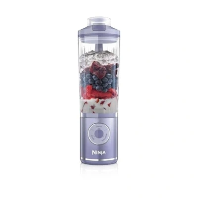 Afbeelding van Ninja Blast Max draagbare blender, 570 ml, oplaadbare accu, blendbeker en lekbestendige deksel, 3 blendfuncties, maakt smoothies proteïneshakes, blendt ijs bevroren fruit, lavendel BC251EULD