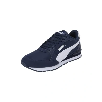 Afbeelding van Puma ST Runner V4 Unisex Sneakers laag, Maat: 42.5, Club navy/white Imitatieleer/ textiel