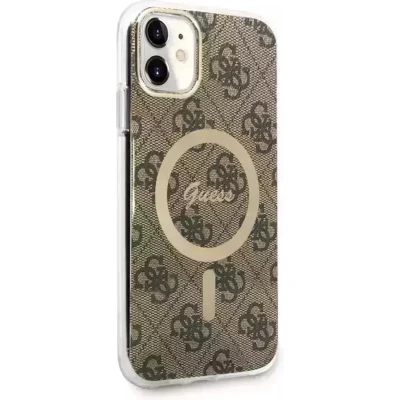 Afbeelding van Guess 4G Back Case (MagSafe Compatible) voor Apple iPhone 11 (6.1&quot;) Bruin