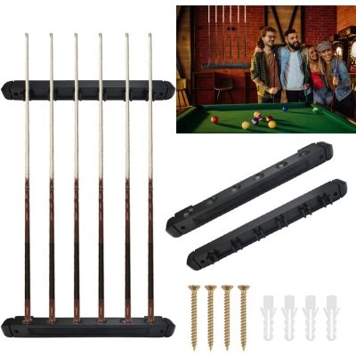 Afbeelding van keu houder set hout en plastic biljartkeu wandhouder duurzame met schroeven gladde biljartwandhouder zwart biljartstick billiard accessoires voor Cue