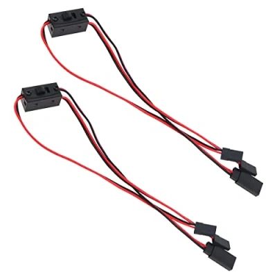 Afbeelding van 2 STUKS Rc Auto Aan/Uit Schakelaars Tuimelschakelaars voor JR Plug Ontvanger 1/10 vliegtuig