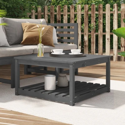 Afbeelding van Tuintafel 82,5x82,5x45 cm massief grenenhout grijs