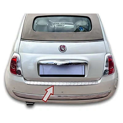 Afbeelding van Bumperbescherming roestvrij staal mat compatibel met FIAT 500 500C 2007 2015 afkanting premium kwaliteit van RECAMBO