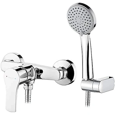 Afbeelding van Ibergrif M12057 Douchekraan, Douchekraan Set, met Handdouche, Doucheslang, Chroom, Zilver
