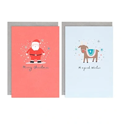 Afbeelding van Hallmark 25559882 Kerstkaarten voor het goede doel, 2 leuke ontwerpen, 12 stuks