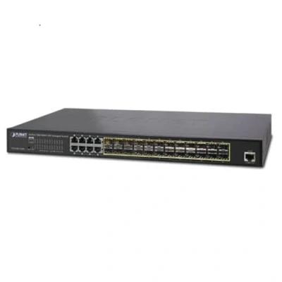 Afbeelding van Planet L2+/L4 24 Port 100/1000X SFP 8 Shared TP Managed Switches Static Routing IPv4/IPv6 W/ 48V Redunda... (24 Havens), Netwerkschakelaar, Zwart
