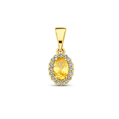Afbeelding van 14K Geelgouden Hanger met Zirkonia Geboortesteen Persoonlijk en Elegant Sieraad