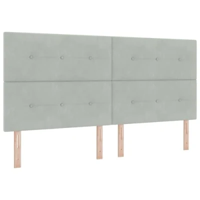 Afbeelding van vidaXL Boxspringbed Set van 6 Lichtgrijs Fluweel Eenpersoons