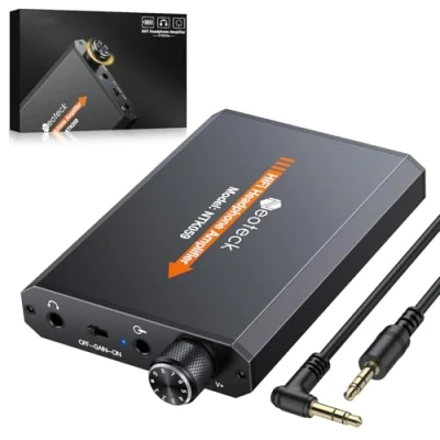 Afbeelding van Neoteck 3,5 mm draagbare hoofdtelefoonversterker, tweestaps versterkingsschakelaar, 16 150 ohm, mat aluminium oppervlak