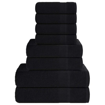 Afbeelding van 8 delige Handdoekenset 360 g/m 100% katoen zwart