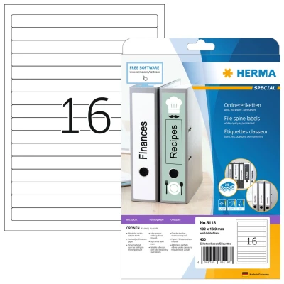 Afbeelding van Herma printeretiketten A4, 192 x 16.9 mm, 400 pcs