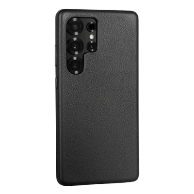 Afbeelding van TORRO hoesje compatibel met Samsung Galaxy S25 Ultra 5G 2025 Premium lederen Qi2 / MagSafe oplaadcompatibel, slanke bumperhoes (Zwart)