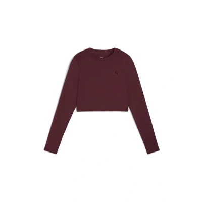 Afbeelding van Puma Cropped Longsleeve, Dames, Maat: Small, Ruby shimmer
