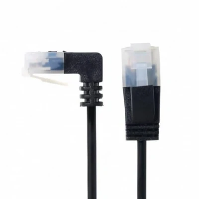 Afbeelding van Cablecc 90 graden schuine 8P8C STP Cat 5e Lan Ethernet patch naar rechte kabel UT 009 UP DN Down Angled