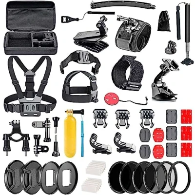 Afbeelding van Navitech 60 in 1 Actiecamera Accessoires Combokit met EVA Hoesje Compatibel de WOLFANG GA300 4K60FPS Action Camera