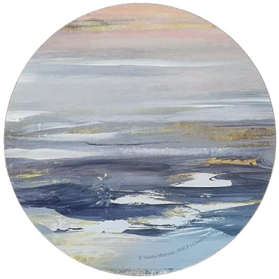 Afbeelding van Creative Tops Tranquility bedrukte ronde placemats met achterkant van kurk, 29 cm meerkleurig (set 4)
