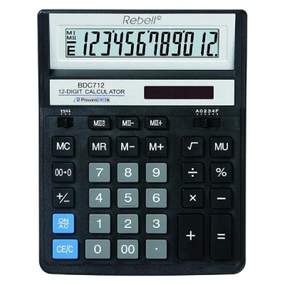 Afbeelding van Calculator Rebell BDC712BK BX zwart desktop per 10