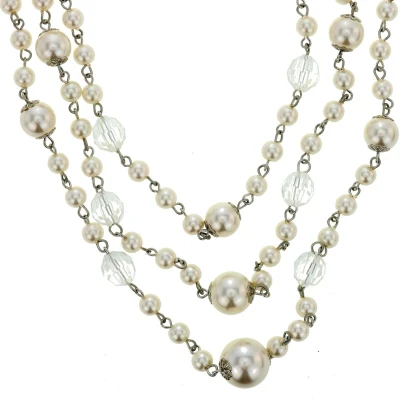 Afbeelding van Behave Zilver kleurige ketting met parels