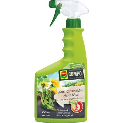 Afbeelding van COMPO Anti Onkruid &amp; Mos spray totaal natuurlijke ingrediënten eerste resultaten binnen 3 uur 750 ml (7,5 m²)