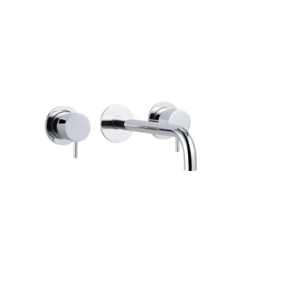 Afbeelding van Waterevolution Flow 3 gats inbouw wastafelkraan chroom met uitloop 21cm T1163F01 21