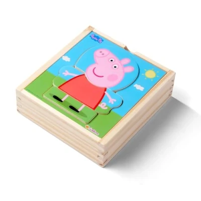 Afbeelding van Eichhorn 109265707 Peppa Pig Verkleedpuzzel, verschillende kledingstukken om te veranderen, kleurrijk, puzzel van FSC gecertificeerd hout, 14 delig, 4 x 13 cm groot, vanaf 2 jaar