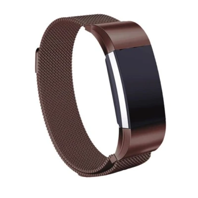 Afbeelding van Fitbit Charge 3 &amp; 4 milanese bandje Maat: Large Bruin