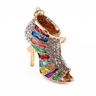 Afbeelding van Strass kristal sleutelhanger charme hanger handtas sleutelring meerkleurige unieke vorm