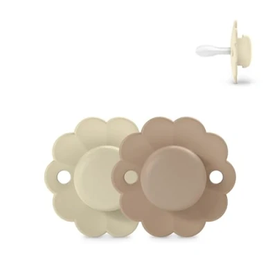 Afbeelding van Suavinex Wonder Reversible Duo Grey/Cork 0 6m 2 stuks Silicone Fopspenen SXSWP1084390