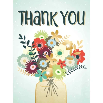 Afbeelding van Wenskaart XL Thank You Bloemen met Envelop