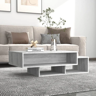 Afbeelding van Salontafel 105x55x32 cm bewerkt hout grijs sonoma eikenkleurig
