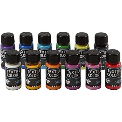 Afbeelding van Creativ Company Dekkende Textielverf Set van 12 Kleuren, 50ml