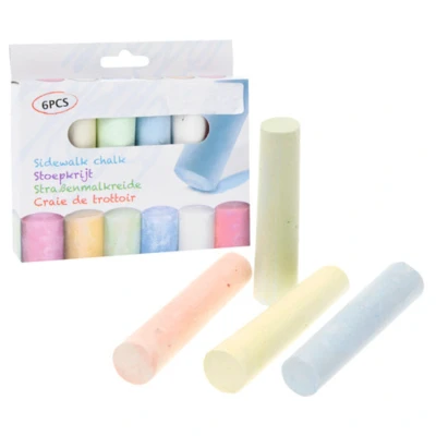 Afbeelding van Homestyle Stoepkrijt Jumbo Speelgoed Multi Color 6 stuks
