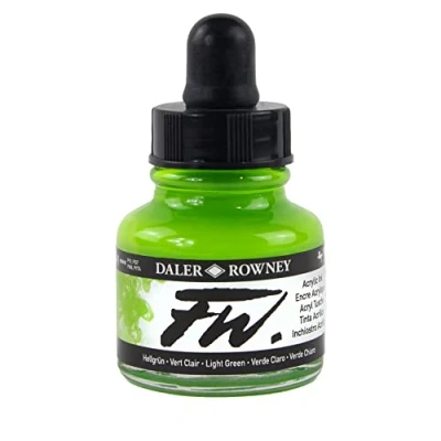 Afbeelding van Daler Rowney Acrylverf FW acrylverf, 29,5 ml flessen, verschillende kleuren lichtgroen