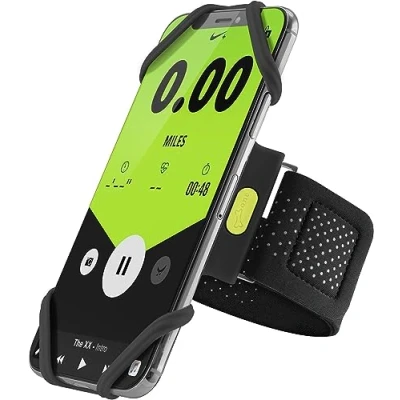 Afbeelding van Bone Running Armband, iPhone Houder voor Hardlopen, Universele Telefoon Armband Apple 14 13 12 Pro Max XS XR X Samsung Galaxy S21 S20 A52 A42 Note 20 10 (Zwart XS) Run Tie serie