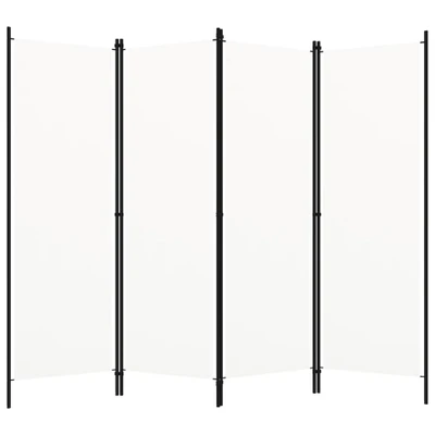 Afbeelding van Kamerscherm met 4 panelen 200x180 cm crèmewit
