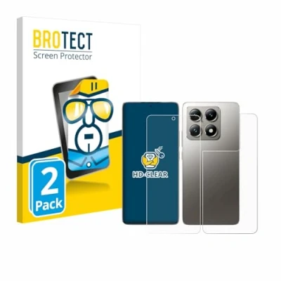 Afbeelding van BROTECT Screenprotector voor Xiaomi 14T Pro (Voor+Achter) Folie Beschermfolie transparant (2 Stuks)