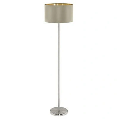 Afbeelding van EGLO vloerlamp Maserlo taupe/goud