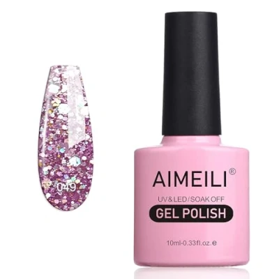 Afbeelding van AIMEILI Gel Nagellak UV LED Gellack Soak Off Polish Glitzer (049) 10ml