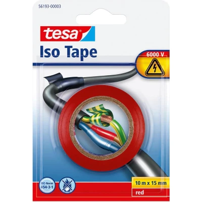 Afbeelding van 1x Tesa isolatie Tape op rol rood 10 mtr x 1,5 cm (klussen)