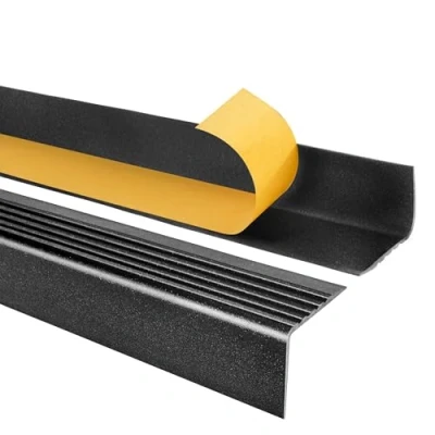 Afbeelding van Quest Traprandprofiel, zelfklevend, pvc, kunststof, traprandbescherming, 50 x 42mm, donkergrijs gespikkeld (stardust), 100 cm