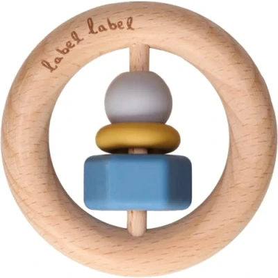 Afbeelding van Label Blauw Hout &amp; Silicone Bijtring LLST 15133