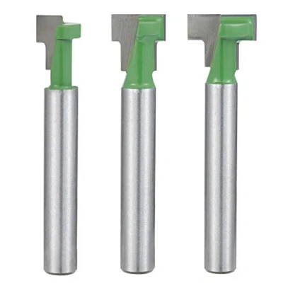 Afbeelding van WSOOX 6mm schacht 3 stks massief carbide sleutelgat bit set, T sleuf cutter router zeskantbout frees sleuven voor houtbewerking