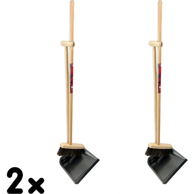 Afbeelding van Synx Tools stoffer en blik Classic Paardenhaar set van 2 houten stelen 75cm