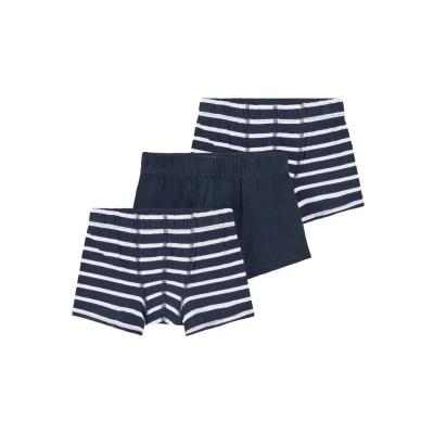 Afbeelding van NAME IT KIDS boxershort NKMTIGHTS set van 3 donkerblauw/wit