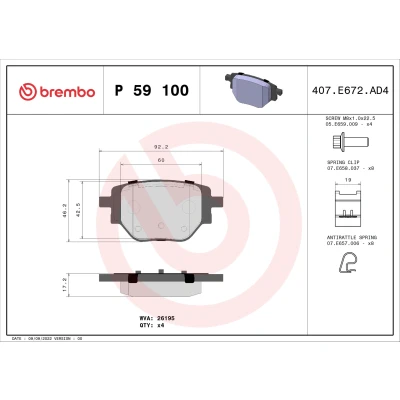 Afbeelding van Brembo Remblokset P 59 100