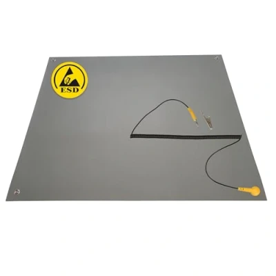 Afbeelding van Minadax 60 x 50 cm antistatische ESD computermat tafelmat &quot;Premiumkwaliteit&quot; + aansluitkabel