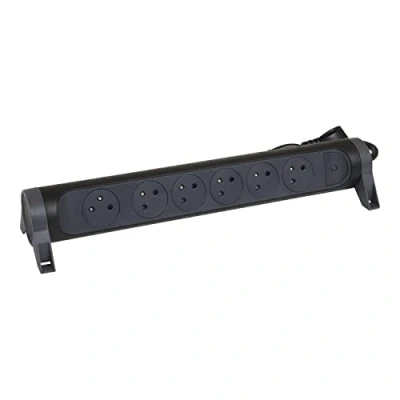 Afbeelding van Legrand premium contactdoos 6x2p penaarde met 3m snoer zwart 049463