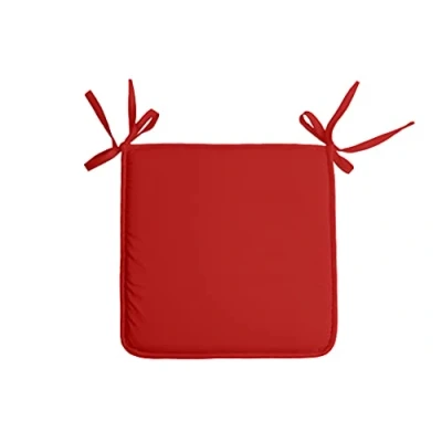 Afbeelding van Stof Textile Home stoelkussens rood 38 x 3 cm voor binnen touwtjes sluiting zitkussens plat vierkant