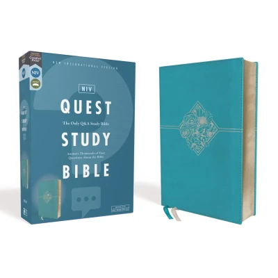 Afbeelding van NIV, Quest Study Bible, Leathersoft, Teal, Comfort Print